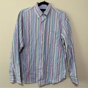 J.Crew Button Down Shirt Cotton Multi Color Striped Mens Medium